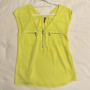 Maurices chartreuse dressy short sleeved top